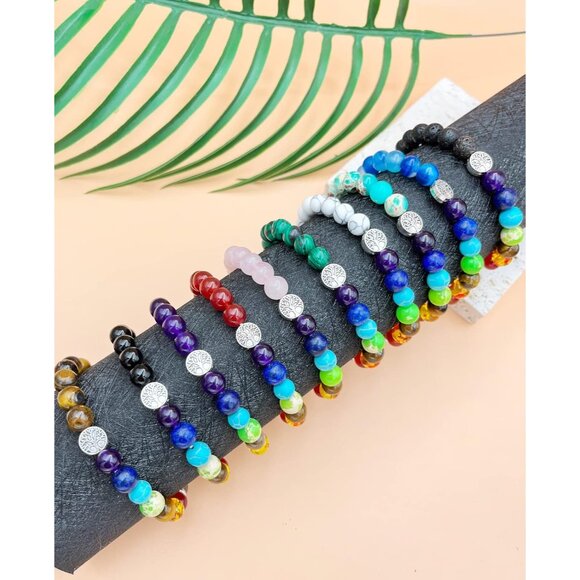 Charming 10PC Tree of Life Chakra Bracelets - Embrace Positive Energy & Healing - Picture 7 of 7